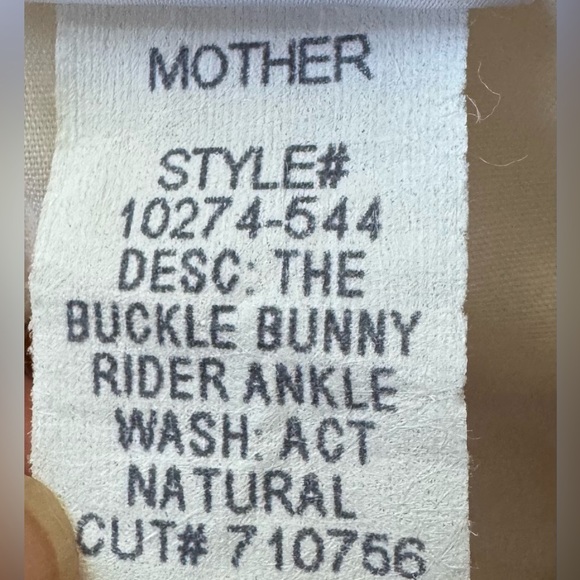MOTHER SUPERIOR The Buckle Bunny Rider Ankle Jeans High Waist Act Natural 27 - Picture 12 of 13